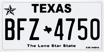 TX license plate BFZ4750