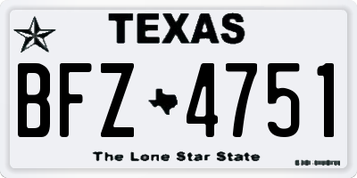 TX license plate BFZ4751