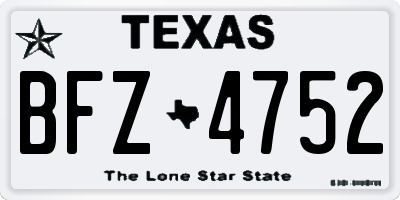 TX license plate BFZ4752