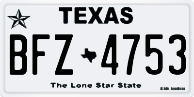 TX license plate BFZ4753