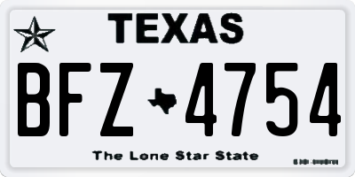 TX license plate BFZ4754
