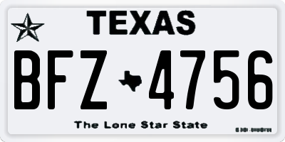 TX license plate BFZ4756