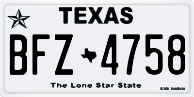 TX license plate BFZ4758