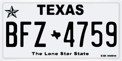 TX license plate BFZ4759