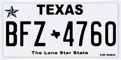 TX license plate BFZ4760