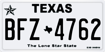 TX license plate BFZ4762
