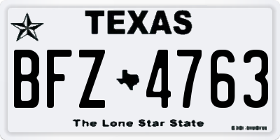 TX license plate BFZ4763