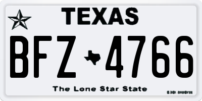 TX license plate BFZ4766