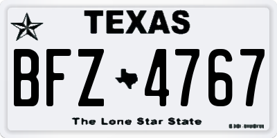 TX license plate BFZ4767