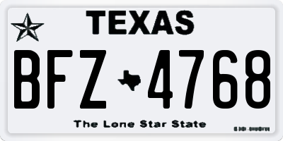 TX license plate BFZ4768