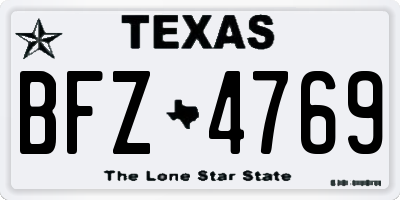 TX license plate BFZ4769