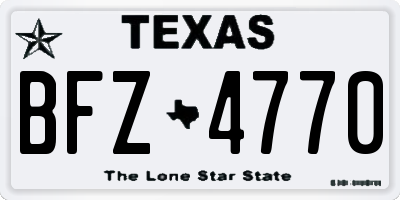 TX license plate BFZ4770
