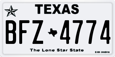 TX license plate BFZ4774