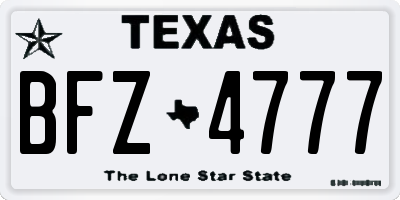 TX license plate BFZ4777