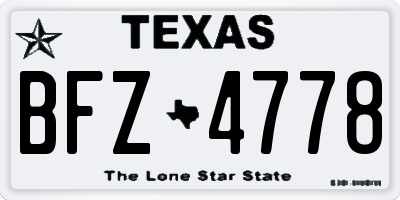 TX license plate BFZ4778