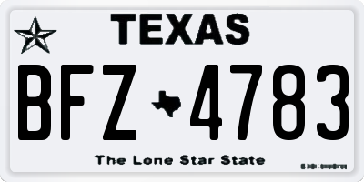 TX license plate BFZ4783