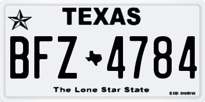 TX license plate BFZ4784