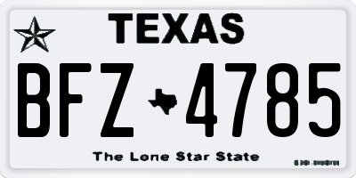 TX license plate BFZ4785