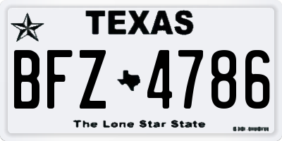 TX license plate BFZ4786