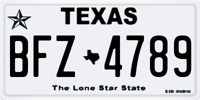 TX license plate BFZ4789
