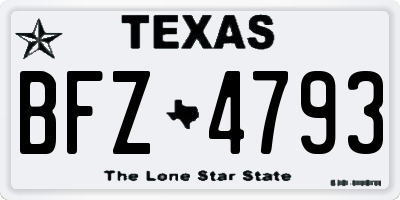 TX license plate BFZ4793
