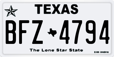 TX license plate BFZ4794