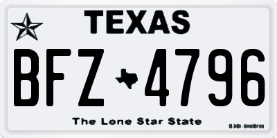 TX license plate BFZ4796