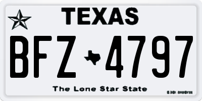 TX license plate BFZ4797