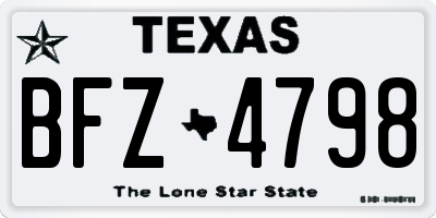 TX license plate BFZ4798