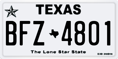 TX license plate BFZ4801