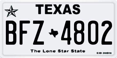 TX license plate BFZ4802