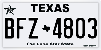 TX license plate BFZ4803