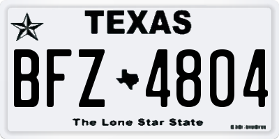 TX license plate BFZ4804