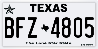 TX license plate BFZ4805