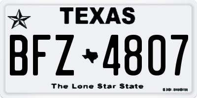 TX license plate BFZ4807