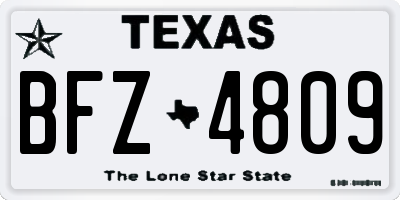 TX license plate BFZ4809