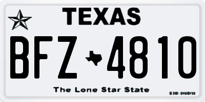 TX license plate BFZ4810