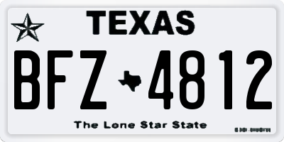 TX license plate BFZ4812