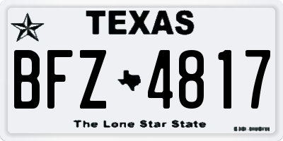 TX license plate BFZ4817