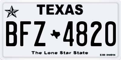 TX license plate BFZ4820