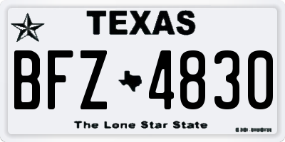TX license plate BFZ4830