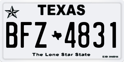 TX license plate BFZ4831