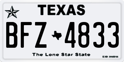 TX license plate BFZ4833