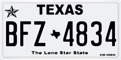 TX license plate BFZ4834