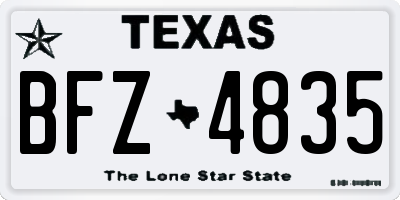 TX license plate BFZ4835