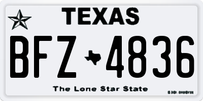 TX license plate BFZ4836