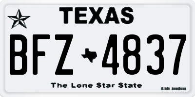 TX license plate BFZ4837