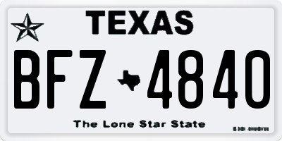 TX license plate BFZ4840