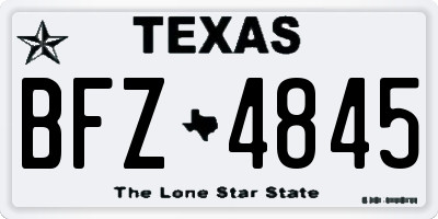 TX license plate BFZ4845