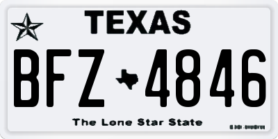 TX license plate BFZ4846